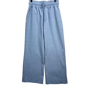 Albion Fit Audrey Wide Leg Trousers Heather Blue 4 Pocket Stretch NWOT Small